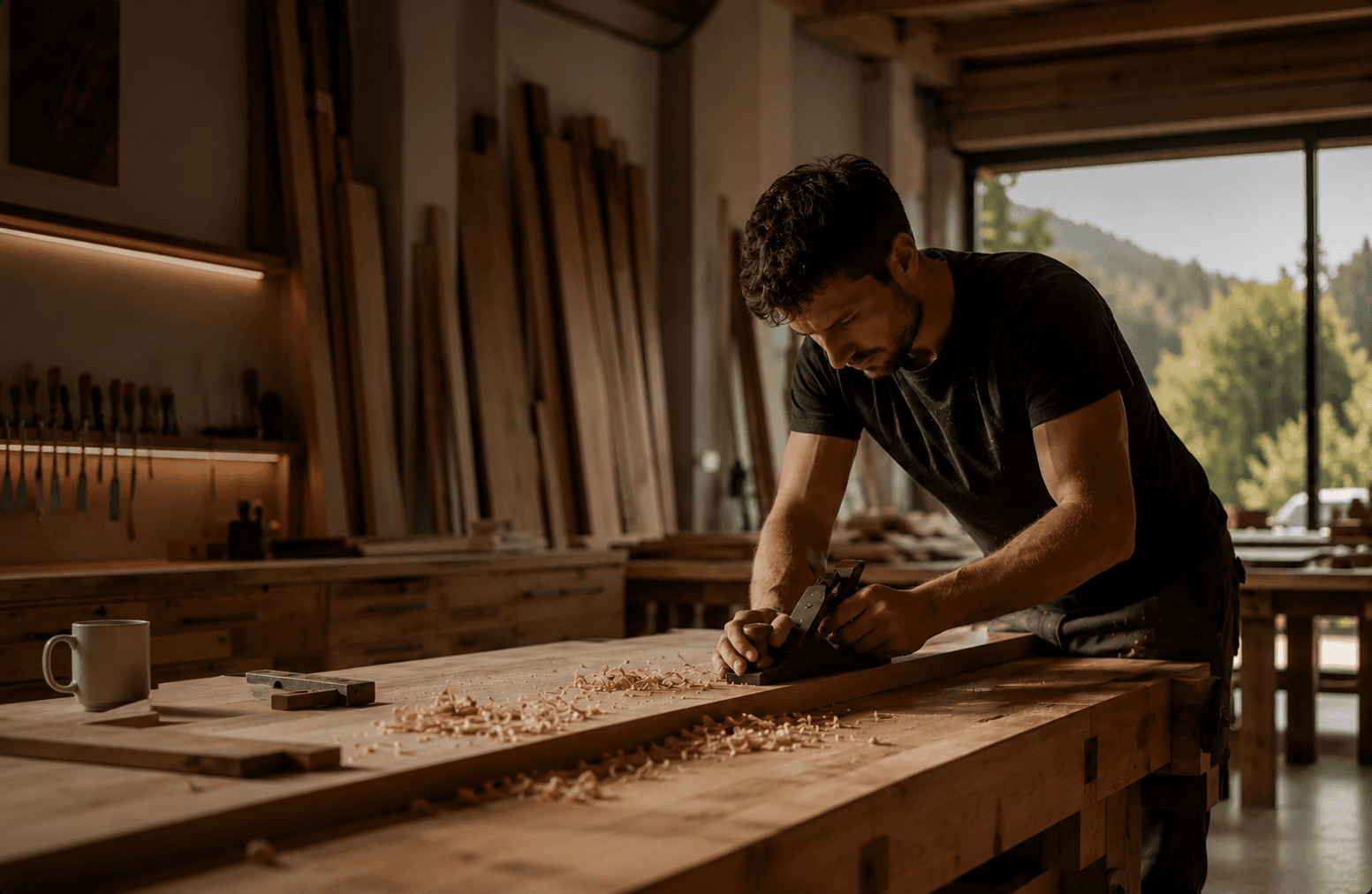 Schreiner bei der Arbeit in Freiamt