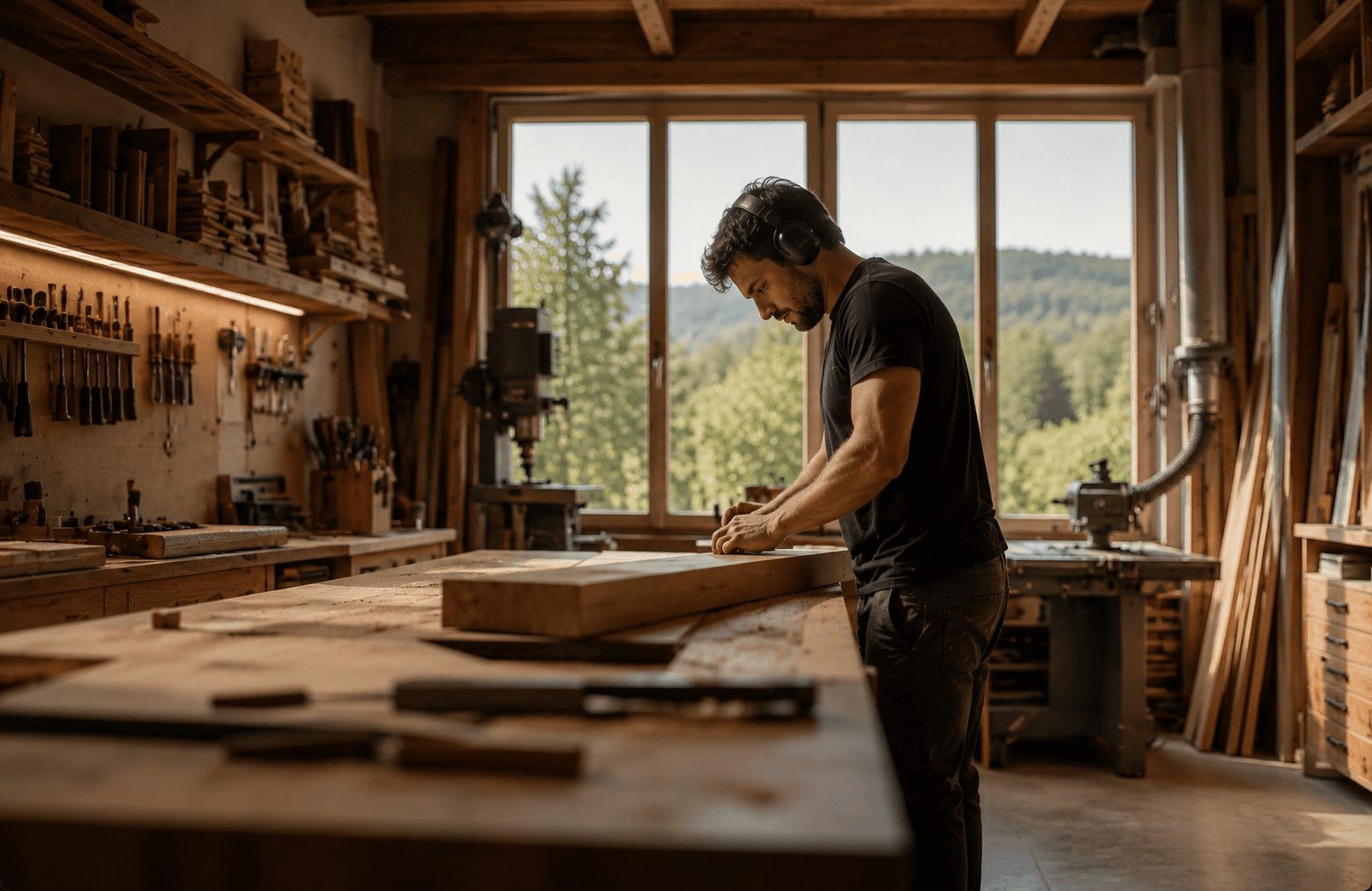 Schreiner bei der Arbeit in Freiamt